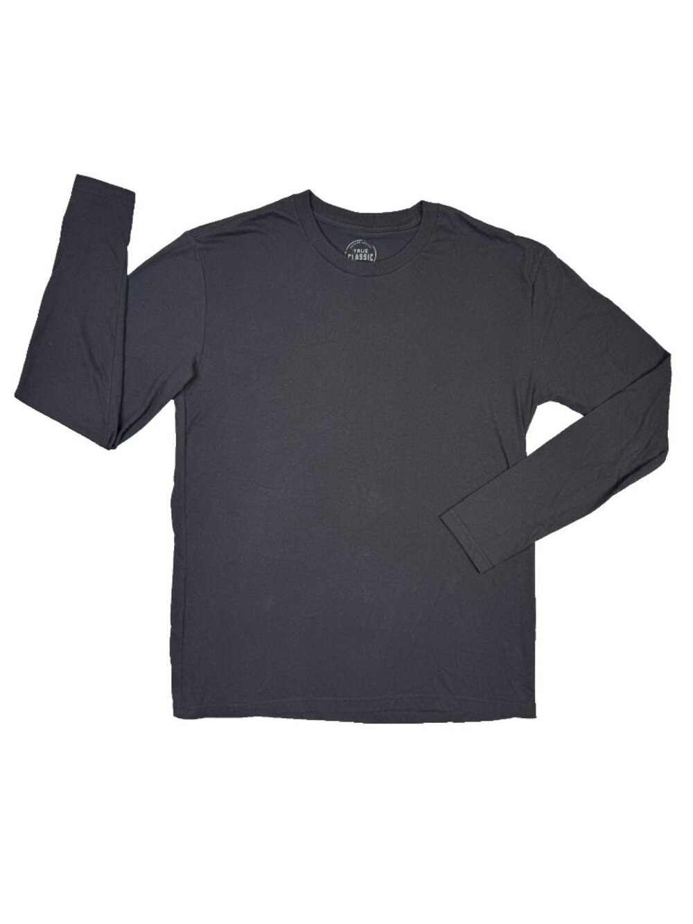 True Classic Tee T Shirt Mens L Black Jersey Cotton Blend Crew Neck Long Sleeve